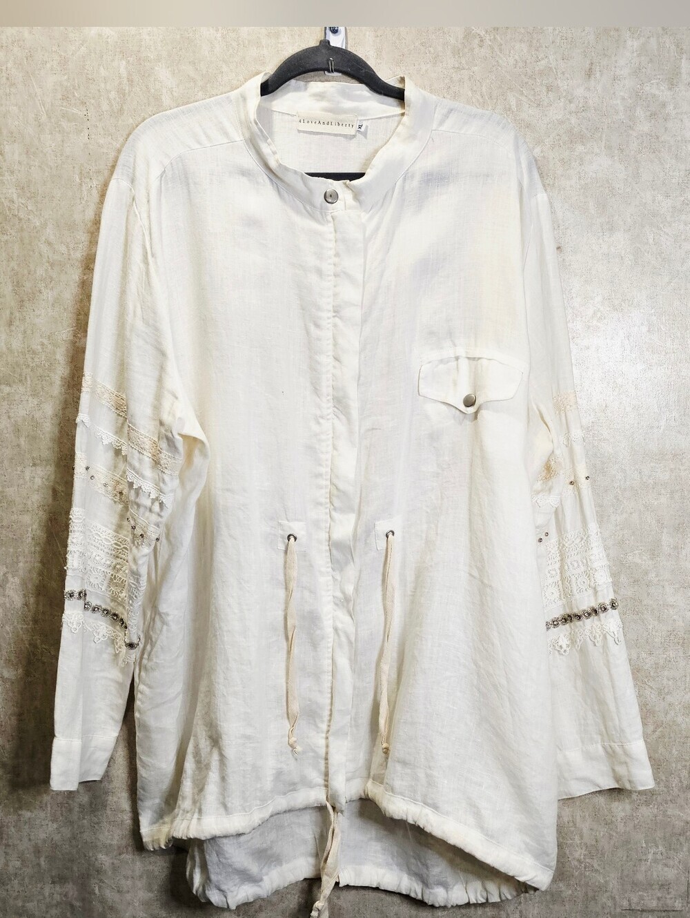 Johnny Was 4 Love And Liberty Lagen Look Linen Embellished Jacket